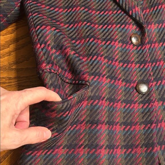 Vintage New Wool/Cashmere Plaid Blazer by Linda Allard Ellen Tracy Size 6P - Picture 6 of 9